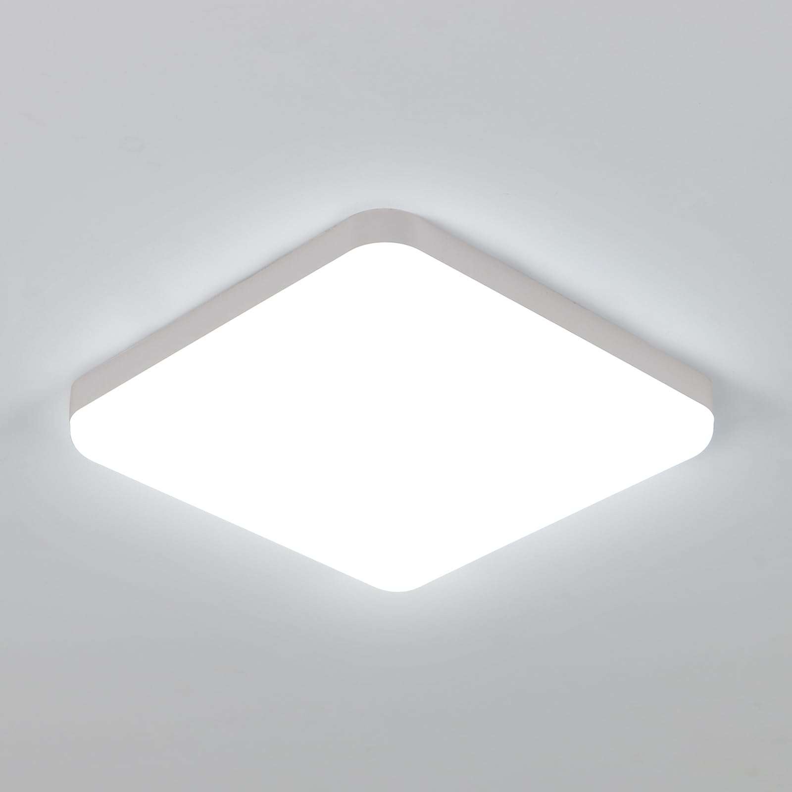 Comely Plafón LED Cuadrado IP54 25cm, 32W – Luz Fría 6500K – Ideal para Baño, Cocina, Pasillo y Exterior Cubierto