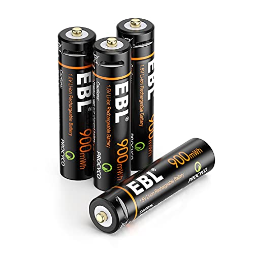 EBL Lithium AAA Battery Rechargeable, High Capacity 1.5V Lithium Batteries with Micro USB Cable, AAA Batteries Quick Charge in 2H- 4 Packs in One Storage Case