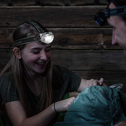 EverBrite 5-Pack LED Headlamp Flashlight for Running, Camping, Reading, Fishing, Hunting, Walking, Jogging, Durable Light Weight Head Lights Batteries Included