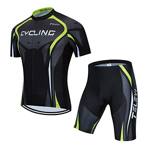 Men's Cycling Jersey Set, Summer Mountain Bike Clothing Short Sleeved Riding Jerseys