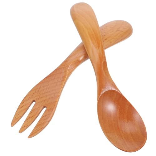 NOLITOY ?木製和風携帯用カトラリー 軽量ポータブルスプーンフォーク 卓上用アウトドア食器 キャンプピクニック対応