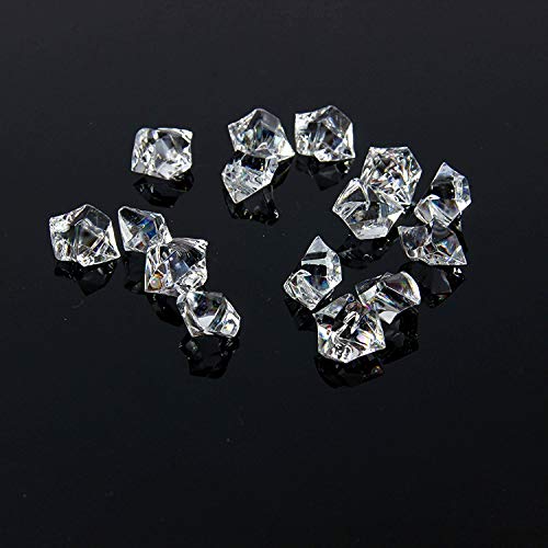 ARZASGO Acrylic Crystals Ice Rocks Clear Gem Stones for Vase Fillers, Table Scatter, Party Favor, Wedding Decoration, Arts Crafts (Approx 250pcs, 1 inch)