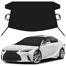 EcoNour Car Snow Cover Compatible for Lexus is 300 | Windshield Cover for Ice and Snow with S-Hook Straps | Heavy-Duty 600D Oxford Winter Car Cover, Waterproof & Anti-Slip
