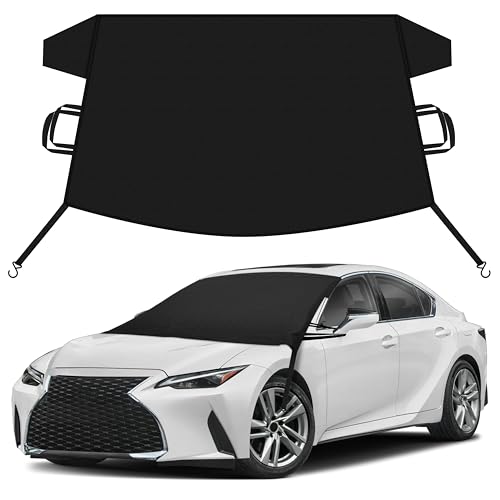 Image of EcoNour Car Snow Cover Compatible for Lexus is 300 | Windshield Cover for Ice and Snow with S-Hook Straps | Heavy-Duty 600D Oxford Winter Car Cover, Waterproof & Anti-Slip