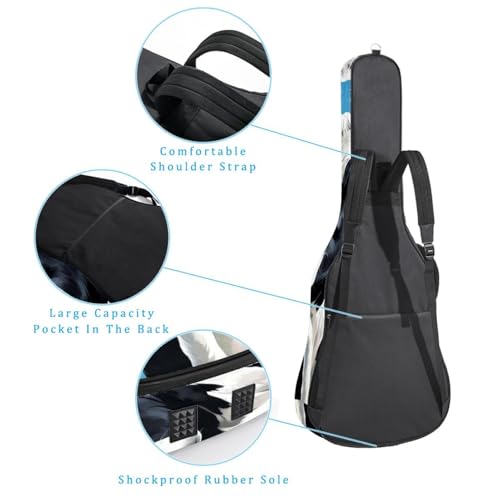 Housse guitare 101,6 cm étanche et rembourrée anti-choc design belle vache