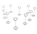 Looching 20pcs 3.5 Inch Heart-shaped Holder Wire Photo Clips Place Card Holder Special Spiral Base For Tabletop Use