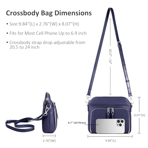 Image of befen Genuine Leather Crossbody Purses for Women, Women's Small Crossbody Shoulder Bag with Built in RFID Wallet