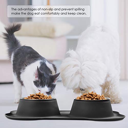image for URPOWER Dog Bowls 60 Oz in Total Large Size 2 Stainless Steel Dog Bowl