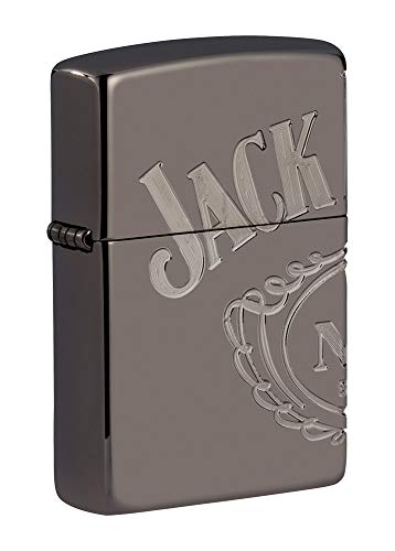 Zippo Zippo Armor Jack Daniels High Polish Black Ice Pocket Lighter Feuerzeug, schwarz, Einheitsgröße Schwarz