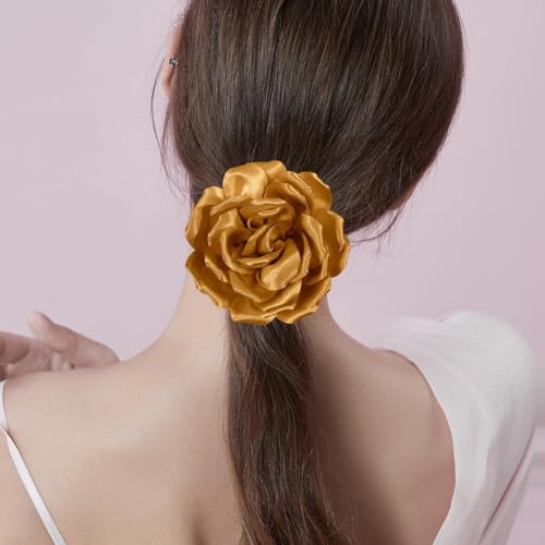 Image of 4.3 inch Red Rose Hair Clip Large Flower Brooches for Women | Charming Flowers Pins for Clothes | Turn Heads with Stylish Rose Hair Clip Flower Brooch Pin for Clothes & Clips for Woman