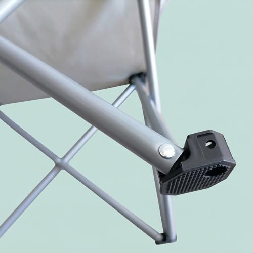 Relaxdays Camping Stuhl, 2er Set, faltbar, Tragetasche, Getränkehalter, 150 kg, Klappstühle, Polyester, Metall, grau