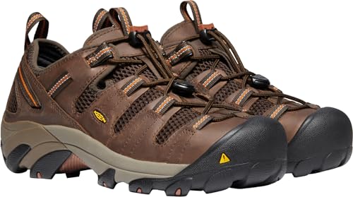 KEEN Utility Men's Atlanta Cool Low Steel Toe Work Shoe, Shitake/Black, 11 Wide US