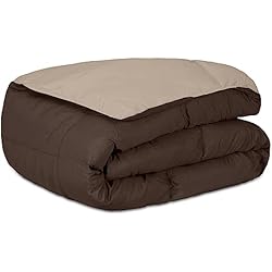 Edredon Marron DECASATEXTIL ®- Edredon Nórdico Bicolor - 350gr/m2 Fibra- Relleno nórdico - Reversible - Tacto Ultra Suave, cómodo, Ligero(Cama 90/105-180x220cm, Marron)
