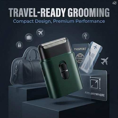 Image of Drumstone Rechargeable Electric Razor & Beard Trimmer for Men, Wet & Dry Cordless Shaver with Precision Blade System, USB Charging, Compact Travel Design & Portable Grooming Device for Daily Use
