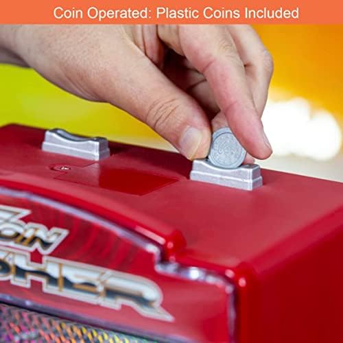Invero Classic Mini Coin Pusher Arcade Machine Game - Novelty, Penny Falls Fairground Toy - Battery Operated - Ideal for all Children Kids and Families (34cm x 21cm x 26cm)
