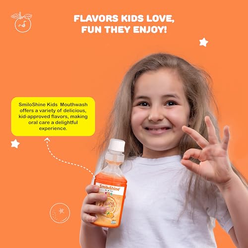 Image of SmiloShine Kids Mouthwash - Juicy Orange /Lemon Lime /Strawberry (150ml) (Juicy Orange Flavour)
