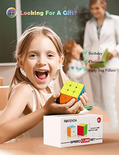 ROXENDA Speed Cube Set, 2x2 3x3 Speed Cube (Stickerless)