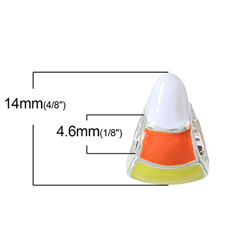 Sexy Sparkles Halloween Corn Candy Charm Bead – European Snake Chain Compatible, Fits European, Biagi, Chamilia, Troll, and More, Festive Charm Bracelet Accessory4