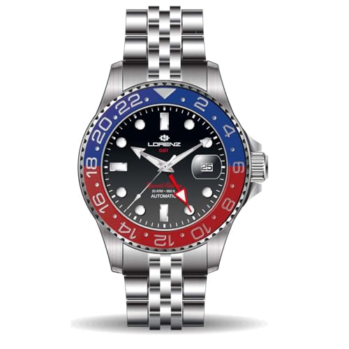 Lorenz Special Edition Gmt Two Tone 030257Dd Orologio Gmt Da Uomo Automatico Con Cinturino In Acciaio Inossidabile Sub 200 Metri