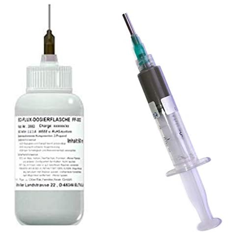 EO SMD-Lötset Nr. 13 (1 x EO-Flux-Dosierflasche FF-110, 50 ml No-Clean Elektronik-Flussmittel u. 1 x 10 g Rework-Paste EO-RP-001 (Solder Paste), SnAg3Cu0,5 (T4), inkl. Dosiernadel Cover