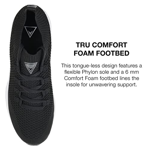 Vance Co. Mens Rowe Tru Comfort Foam Knit Lace-Up Walking Sneaker Black 12 Medium Mens Us #TOP3