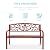 Best Choice Products Outdoor Bench Steel Garden Patio Porch Furniture for Lawn, Park, Deck w/Floral Design Backrest, Slatted Seat - Rust