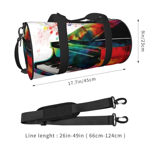 Colorful Piano Keyboard Music Duffle Bag for Women Men Personal Item Travel Bags Canvas Weekender Overnight Bag Lightweight Sports Tote Gym Bags Carry On Luggage Bag4