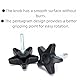 Ruimou 4Pcs Schwarzer Pentagram Rollstuhl Walker Ersatz Einstellknopf M6x52mm für Rollstuhl Walker Höhenverstellung