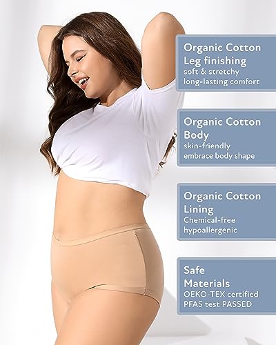 Image of Goat Union Organic Cotton Boyleg Period Underwear for Women & Teens - Moderate Absorbency Period Panty