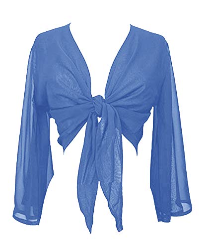 Image of Indian Trendy Women's Flair Wrap Tie Top Chiffon Choli Blouse Belly Dance Gypsy Bolero Shrugs Cardigan