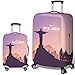 Elastisch Reise KofferhüLle,3D Drucke Luggage Cover,Waschbar Kratzfest KofferschutzhüLle 18-32 Zoll,GepäCk Cover,Reisekoffer HüLle SchutzhüLle,Erwachsene,MäNn... (Rosa,S(18-21inch))