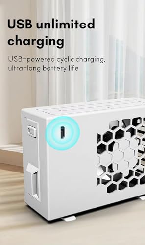 Image of Spiaty Air Conditioner USB Rechargeable Handheld Mini Fan Outdoor Portable Small Electric Fan, White