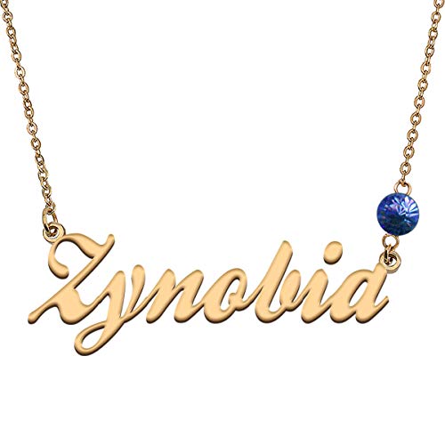 HUAN XUN Custom Choker Birthstone Zynobia Name Necklace Best