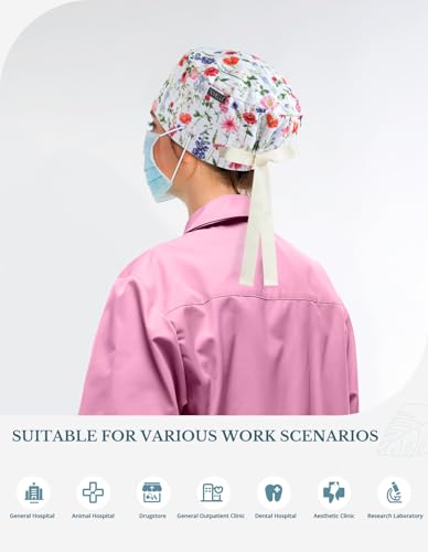 Gorro Quirúrgico Euro Estilo Floral para Mujeres miniatura 7