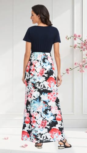 Image of Mommy Jennie Women's Maxi Dresses Short Sleeve Long Casual Summer Sundresses
