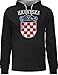 Produktbild Shirtracer Fussball WM 2022 Fanartikel - Kroatien Wappen EM - S - Schwarz/Grau meliert - Hoodie Kroatien - JH003 - Hoodie zweifarbig und Kapuzenpullover für Herren und Damen