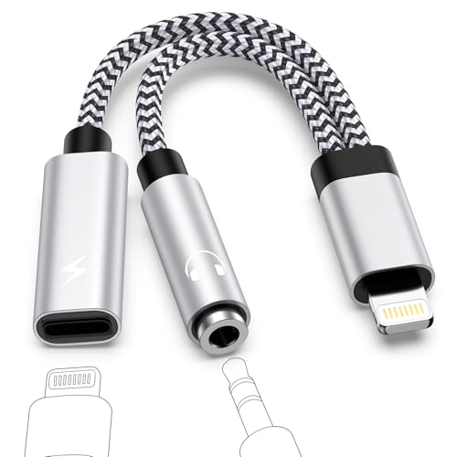 GAEF 2in1 iPhone イヤホン変換アダプタ Lightning-3.5MM変換アダプター 【2025新登場】 充電しながらイヤホン 急速充電+音楽同時 MFi認証 搭載24bit/48KHz Hi-Fi音質 高耐久ナイロン 分? lightni