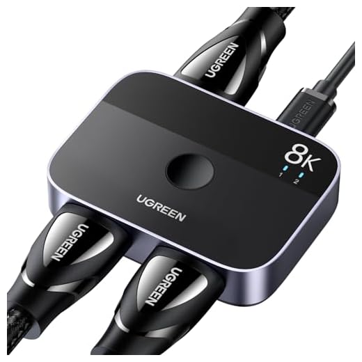 UGREEN Switch HDMI 2.1 8K @ 60 Hz Divisor HDMI bidirecional 2 em 1 saída Ultra HD suporta 4K @ 120 Hz 3D HDR Dolby 48 Gbps Compatível com PS4/PS5 Fire Stick Xbox Nintendo Switch Roku Apple TV
