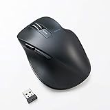 ELECOM -Japan Brand- Wireless Computer Mouse with USB Receiver, Silent Click, Ergonomic Design Reduces Muscle Pain, 5 Button/2000 DPI/Optical Gaming Sensor, for Windows and Mac, Large(M-XGL10DBSBK-US)