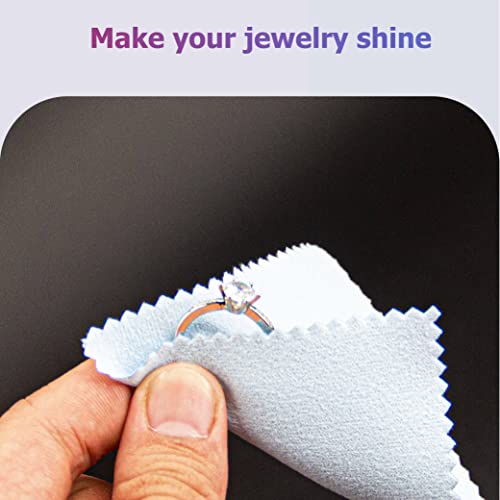 Decwxon 50 Pcs Jewelry Cleaning Cloth Small Cleaning Cloth For Silver Gold Platinum Jewelry, Polishing Cleaning Cloth 3.2X3.2 Inch #TOP6