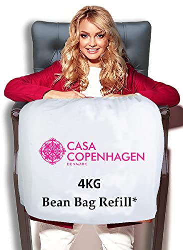 Image of Casa Copenhagen Premium Virgin Grade Thermocol Balls Refill for Pillows, Sofa, Bean Bags, Soft Toys & Beans for Bean Bag Refill 4 Kg (White)