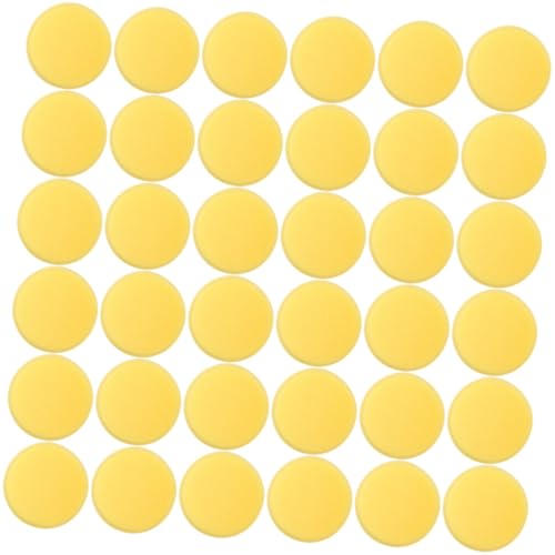 Beaupretty 36 piezas Esponjas Faciales Redondas Amarillas Unidades para Limpieza y Desmaquillado Reutilizables para Eliminar Maquillaje y Limpiar