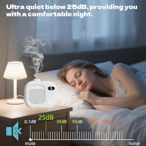 Image of Diffuze Smart Aromatherapy Diffuser Machine | Essential Oil Aroma Diffuser for Home, Bedroom & Office | Ultra Quiet <25dB | 5-Speed Fragrance Control | Wall Mounted & Tabletop Use | LED Display