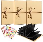 Hacaroa 4 Pack 6 x 8 Inch Accordion Scrapbook Black Pages, Small Photo Albums with DIY Accessories, Stretchable Folding Hardcover Kraft Paper Memory Book Gift for Anniversary, Christmas, Graduation