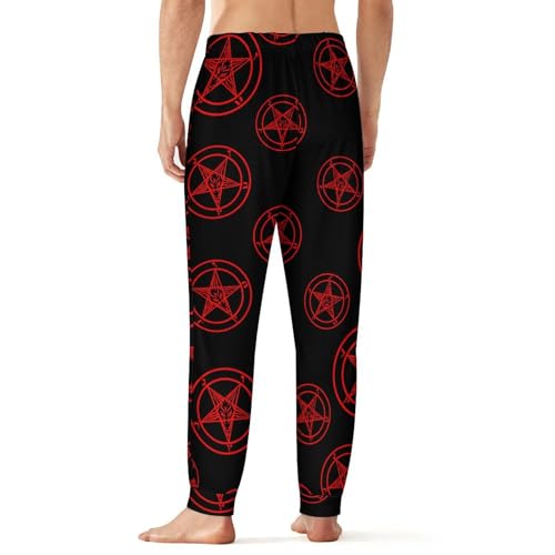 Baphomet Satan Satanic Sabbatic Goat Men's Pajama Pants Soft Lounge Bottoms with Pocket Sleep Pants Loungewear3