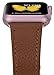 SHAKLAK PEAK ZHANG Compatible Iwatch Band 38mm 40mm Women Genuine Leather Replacement Strap with Rose Gold Adapter and Buckle Compatible Series 4 (40mm) Series 3 2 1 (38mm), Light Brown