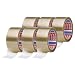 Produktbild tesapack PP 4195 Paketband im 6er Pack - Geräuscharmes Klebeband zum Verpacken von Paketen und Kartons - transparent - 6 Rollen je 66 m x 50 mm
