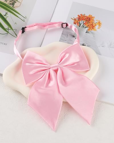 Image of AWAYTR Ladies Adjustable Pre tied Bowtie - Solid Color Bow Ties for Women