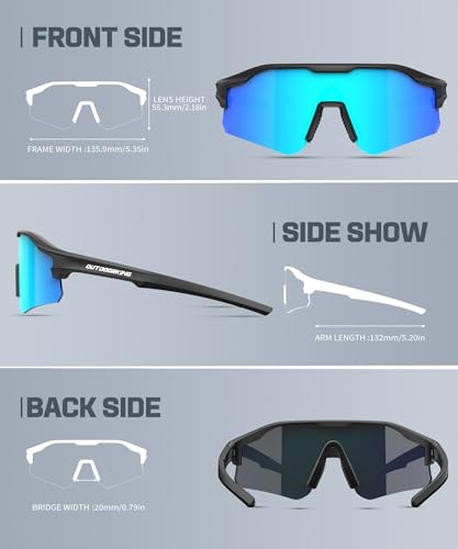 Image of Sport Polarized Sunglasses for Men and Women, Stylish and Lightweight Cycling Sunglasses with UV400 Protection