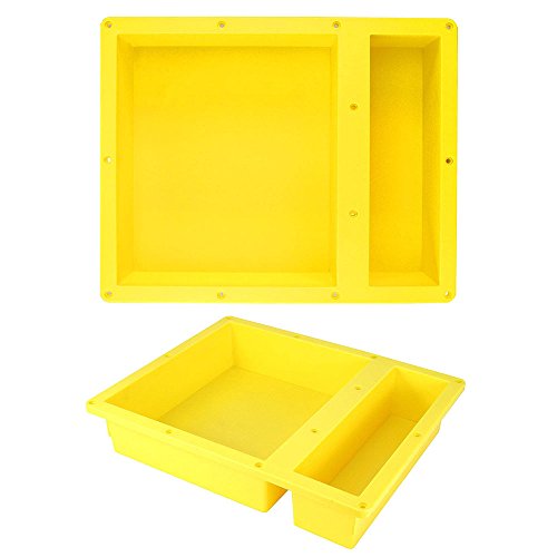 Suteck 16" X 20" Shower Niche Double Shelf - Yellow Rectangle Shower Cube Shower Niche,Ready For Tile Niche For Bathroom,Niche Shower Storage #TOP6